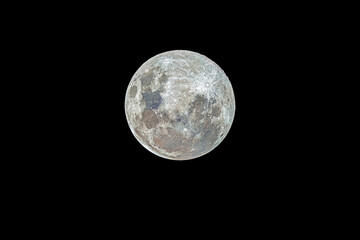 Full moon as seeing from the southern hemisphere. Amazing the moon rough surface full of craters from meteorites coming from the universe and crashing our satellite the Moon an awe relief lunar map