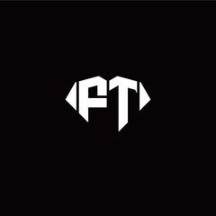 Fototapeta premium F T initial letter with diamond shape origami style logo template vector