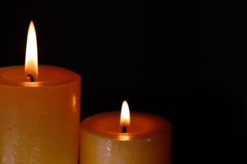 Candle black background of mourning funeral moment of silence