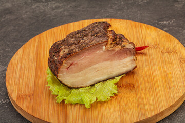 Homemade Smoked pork peat with spices
