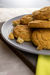 oat biscuits on a plate close-up