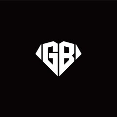 G B initial letter with diamond shape origami style logo template vector