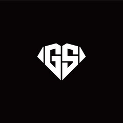 G S initial letter with diamond shape origami style logo template vector