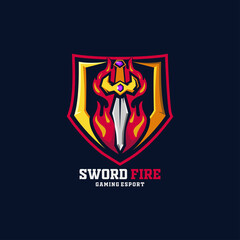 Sword Fire E-sport Logo team