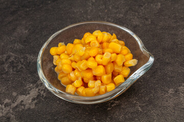 Sweet corn seeds in the bowl