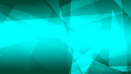 Abstract blue green polygon triangle pattern gradient background. 3d render illustration.