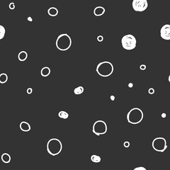 Dots seamless pattern. Hand drawn circles background texture.