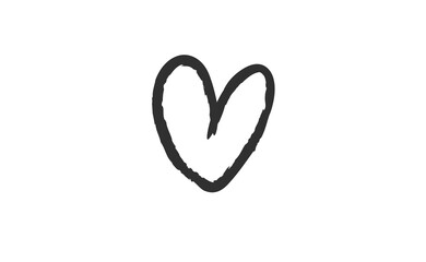 Sign of a heart. Love symbol doodle. Hand drawn vector illustration.