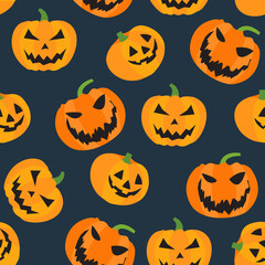 Pumpkin halloween pattern background, Pumpkin seamless pattern halloween background