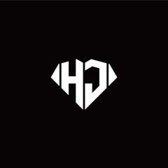 Fototapeta premium H J initial letter with diamond shape origami style logo template vector