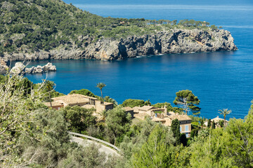 Llucalcariroad painters, tramuntana coast between Deia and Soller, Deia, Mallorca, Balearic Islands, Spain, Europe