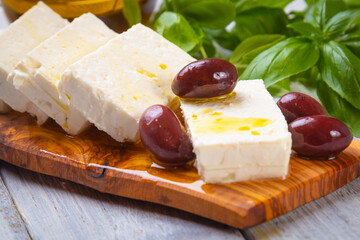 Greek feta cheese with olives