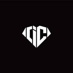 I C initial letter with diamond shape origami style logo template vector