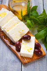Greek feta cheese with olives