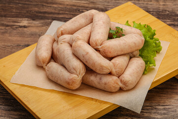 Raw natural chicken baby sausages