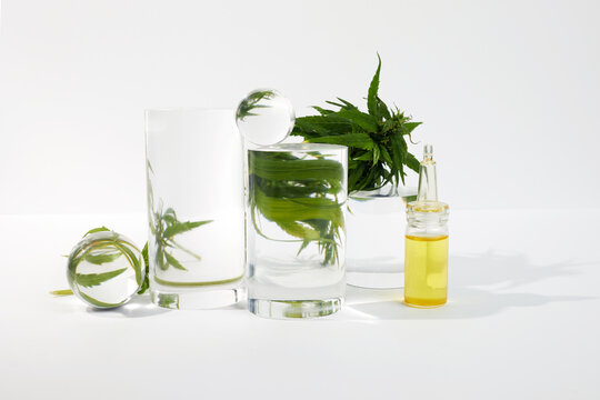 Cbd htc canabbis oil in laboratory. Concept of medicine.