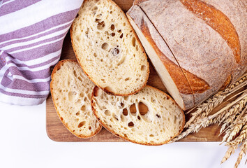 Homemade freshly baked country bread.