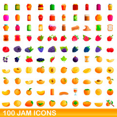 100 jam icons set. Cartoon illustration of 100 jam icons vector set isolated on white background