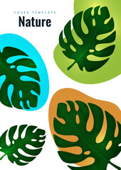 Tropical leaf banner background. Exotic botanical design. Modern sale flyer in vector. Summer sale banner. Big sale advertisement. Vector