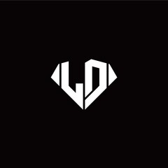 Fototapeta L D initial letter with diamond shape origami style logo template vector obraz