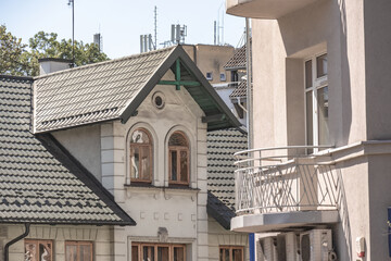 old houses in the tourist town of Poland Krakow
