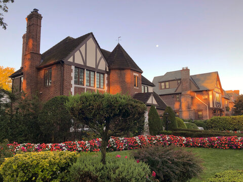 Historic Tudor Houses in suburbs of Queens Forest Hills New York

