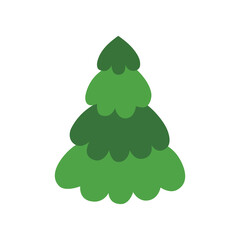Christmas tree. The tree is green. Isolated vector illustrations.