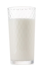 Glass of milk isolated on white background