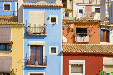Naklejka premium Casas de colores en Villajoyosa, España
