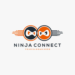 ninja head logo vector