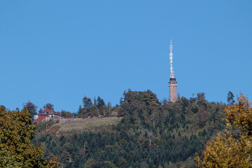 tv tower in the mountains