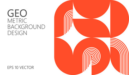 Abstract vector geometric pattern, background design in Bauhaus style, for web design, business card, invitation, poster, cover.