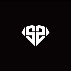 S Z initial letter with diamond shape origami style logo template vector