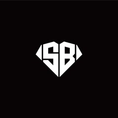 Obraz premium S B initial letter with diamond shape origami style logo template vector