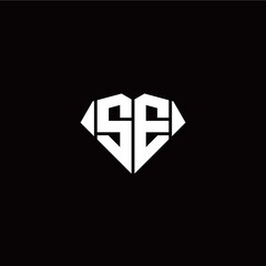 Fototapeta premium S E initial letter with diamond shape origami style logo template vector