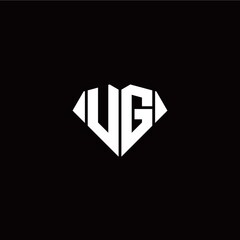 U G initial letter with diamond shape origami style logo template vector