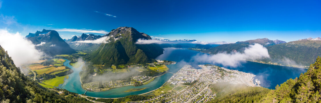 Rampestreken in Andalsnes, Norway. A famous tourist viewpoint