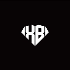 X B initial letter with diamond shape origami style logo template vector