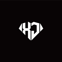 X J initial letter with diamond shape origami style logo template vector