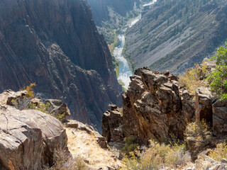 river through deep gorge