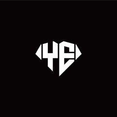 Fototapeta premium Y E initial letter with diamond shape origami style logo template vector