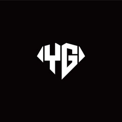Y G initial letter with diamond shape origami style logo template vector