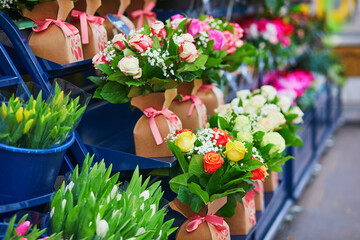 Flowers in flower shop in Paris