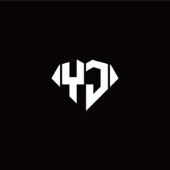 Obraz premium Y J initial letter with diamond shape origami style logo template vector