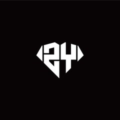 Obraz premium Z Y initial letter with diamond shape origami style logo template vector