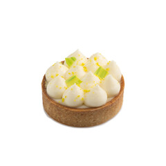 Mini tart with cream isolated on a white