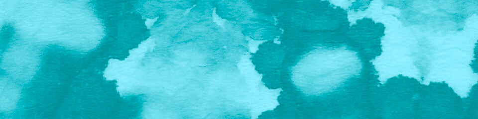 Watercolor Banner. Traditional Aquarelle Dirty Painting. Bright Watercolor Banner. Turquoise Mint Graffiti. Azure Fashion Print. Mint Illustration. Trendy Brush Stroke.