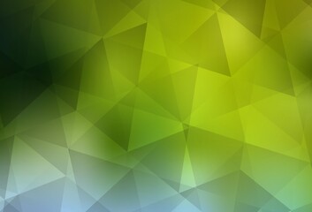 Fototapeta na wymiar Light Green, Yellow vector gradient triangles texture.