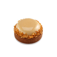 Mini tart with cream isolated on a white