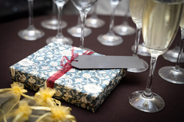 Small occasional gift at the party before toast